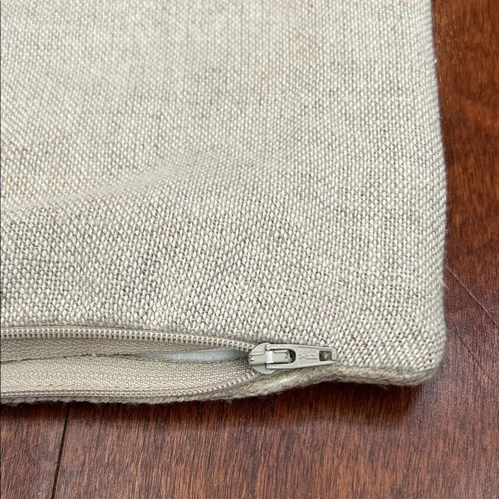 Rare Crate&Barrel Ecru Skier Pillows, Cotton, Linen and Feather, Set of Two